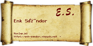 Enk Sándor névjegykártya